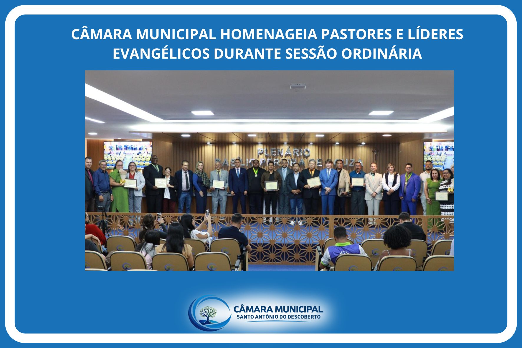 Câmara Municipal homenageia pastores e líderes evangélicos durante Sessão Ordinária